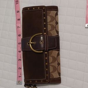 Vintage Brown Coach Logo Wallet Clutch